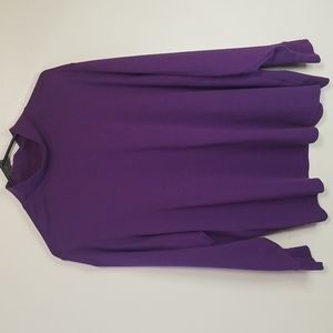 Purple Mock Turtle Neck Long Sleeve Tee